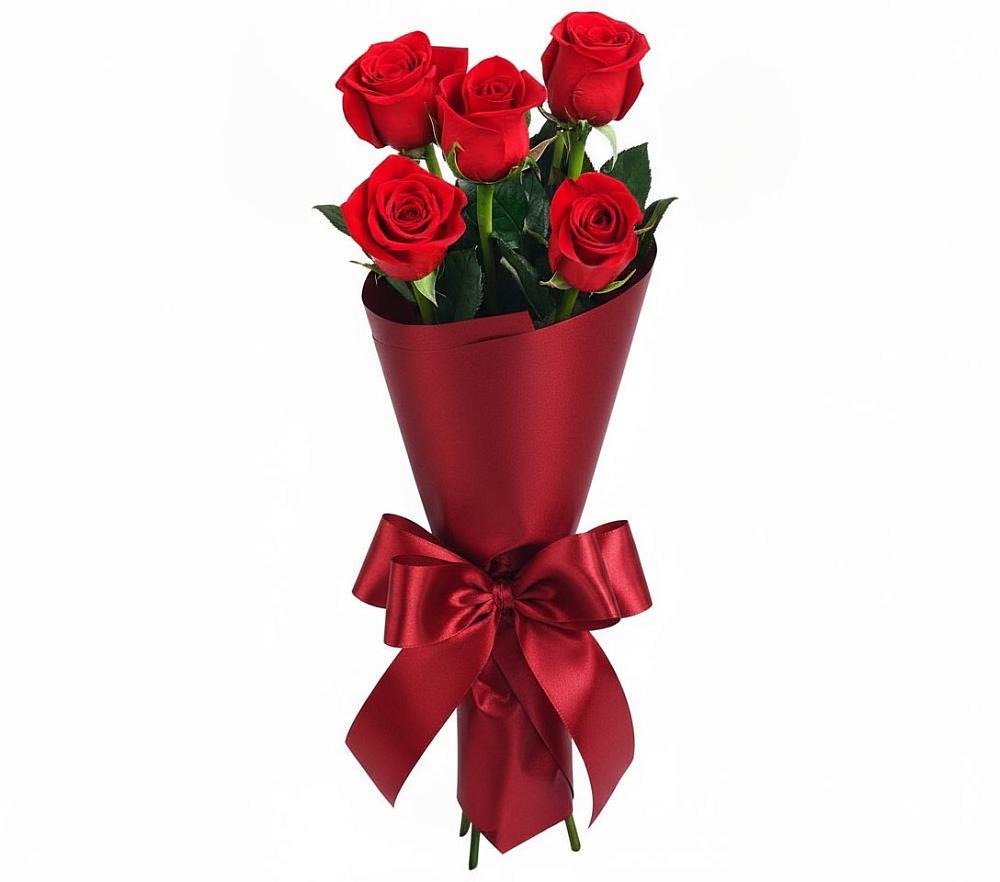 Букет 5 Красных роз Эдлесс Лав в Старой Рузе