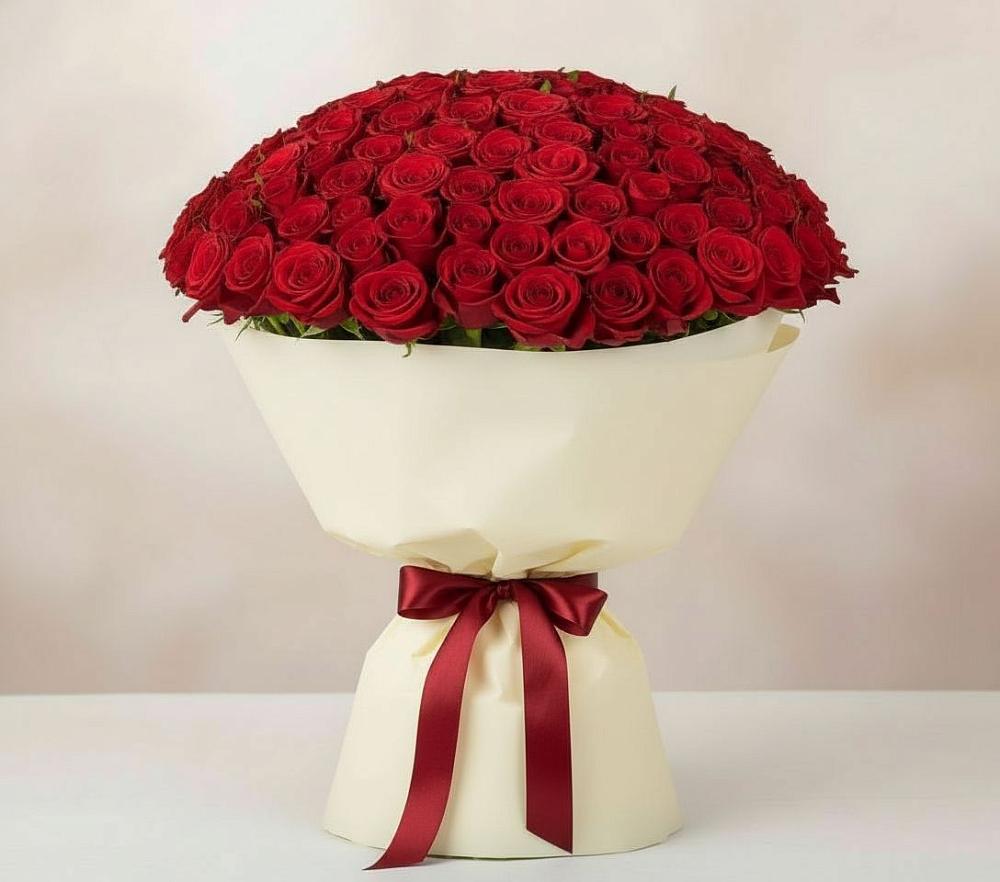 Букет 101 Красная роза Милано в Старой Рузе