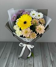 Букет цветов из:  Розы, Герберы и Хризантемы в Старой Рузе