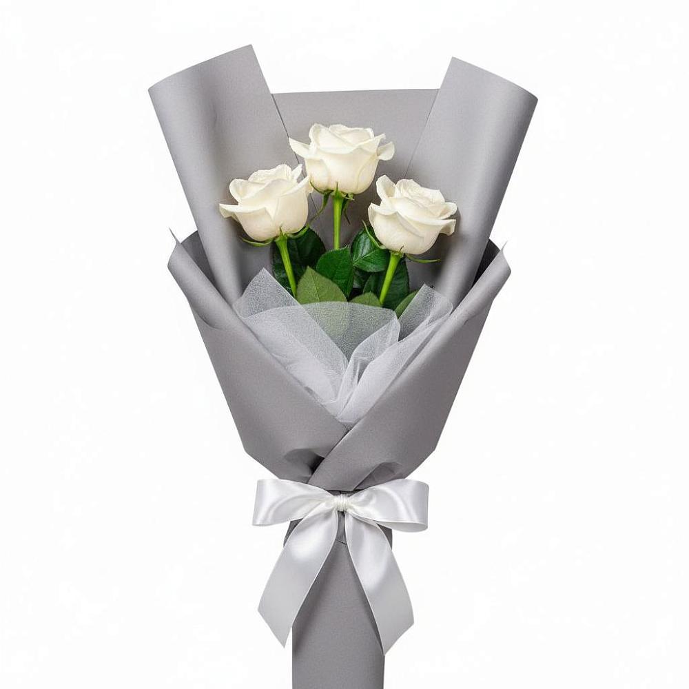 Букет 3 белые розы в Старой Рузе