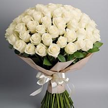 Букет 101 беля роза Белоснежка в Старой Рузе