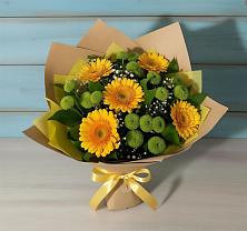 Букет цветов из:  Герберы и Хризантемы в Старой Рузе