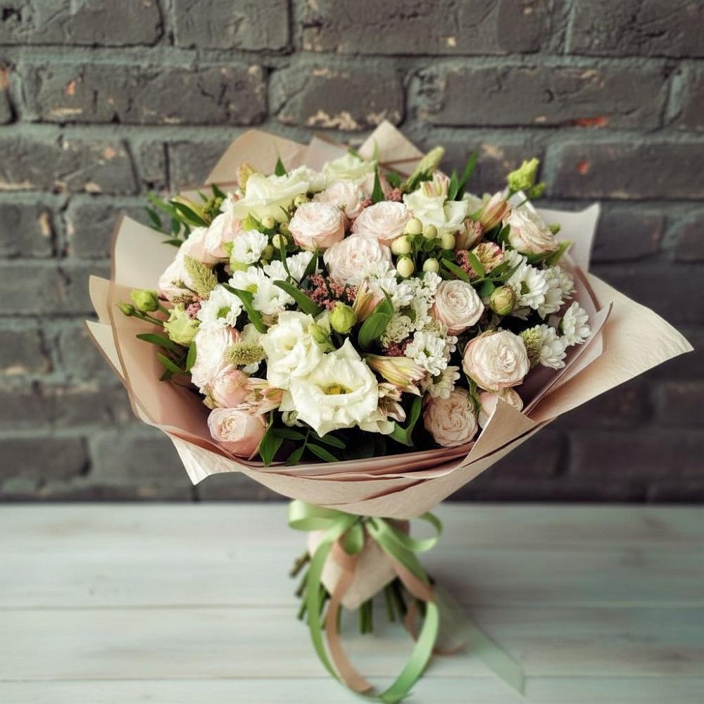 Букет цветов из: Альстромерии, Розы и Хризантемы в Старой Рузе