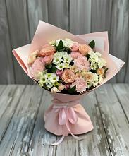 Букет цветов из:  Гвоздики, Розы и Хризантемы в Старой Рузе