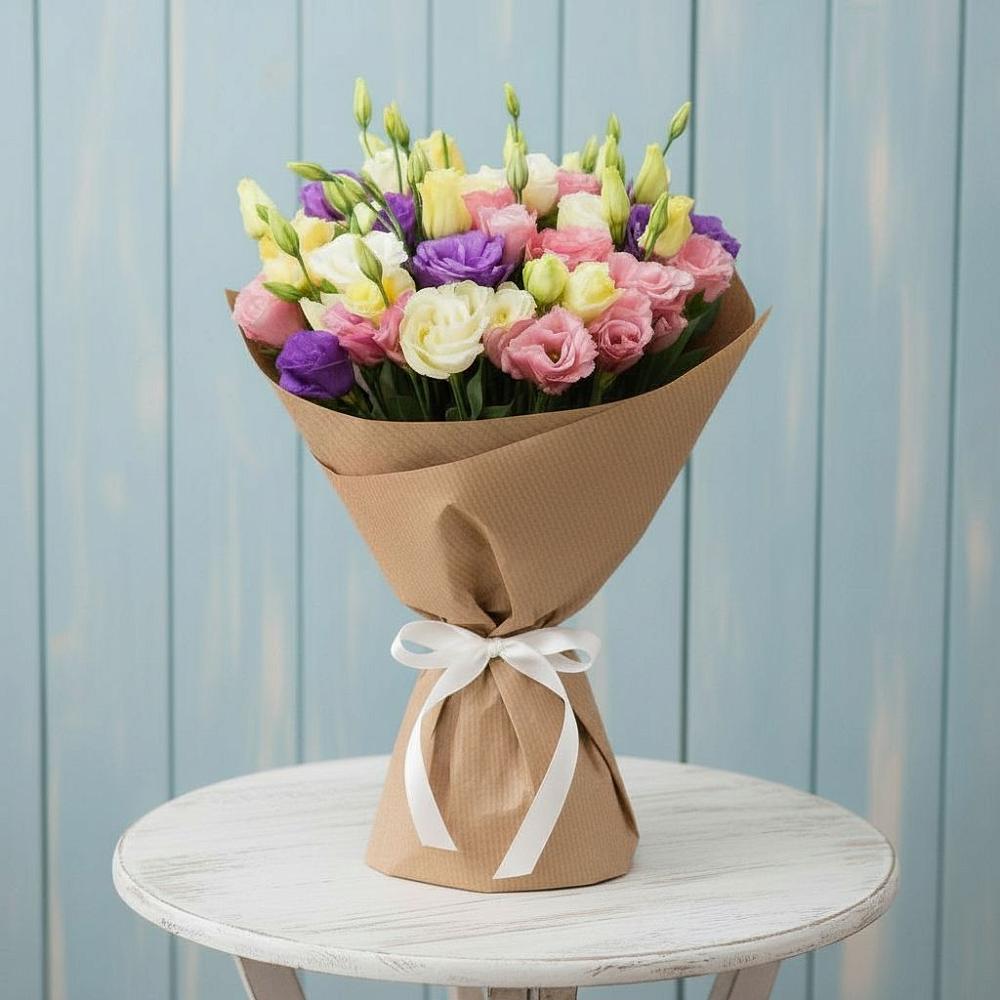 Букет цветов из: Лизиантусы в Старой Рузе