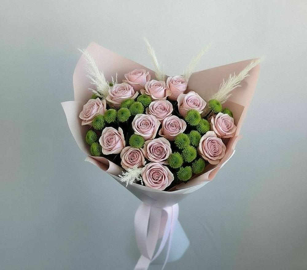 Букет цветов из: Розы и Хризантемы в Старой Рузе