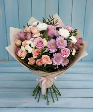 Букет цветов из:  Хризантемы, Розы и Альстромерии в Старой Рузе