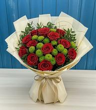 Букет цветов из:  Розы и Хризантемы в Старой Рузе