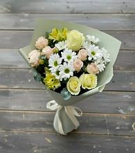 Букет цветов из:  Альстромерии, Розы и Хризантемы в Старой Рузе