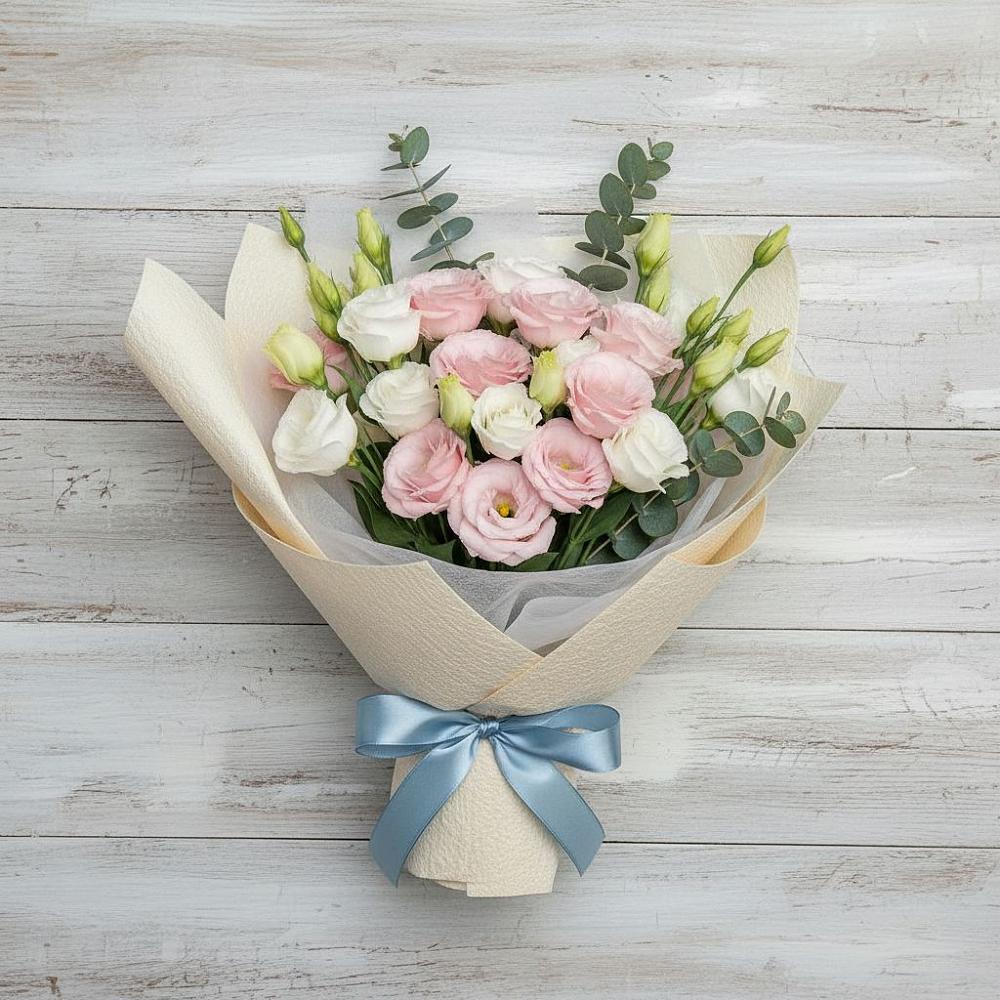 Букет цветов из: Лизиантусы в Старой Рузе